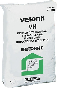 Шпакл. водостойкая, 25 кг Ветонит VH (белый) 