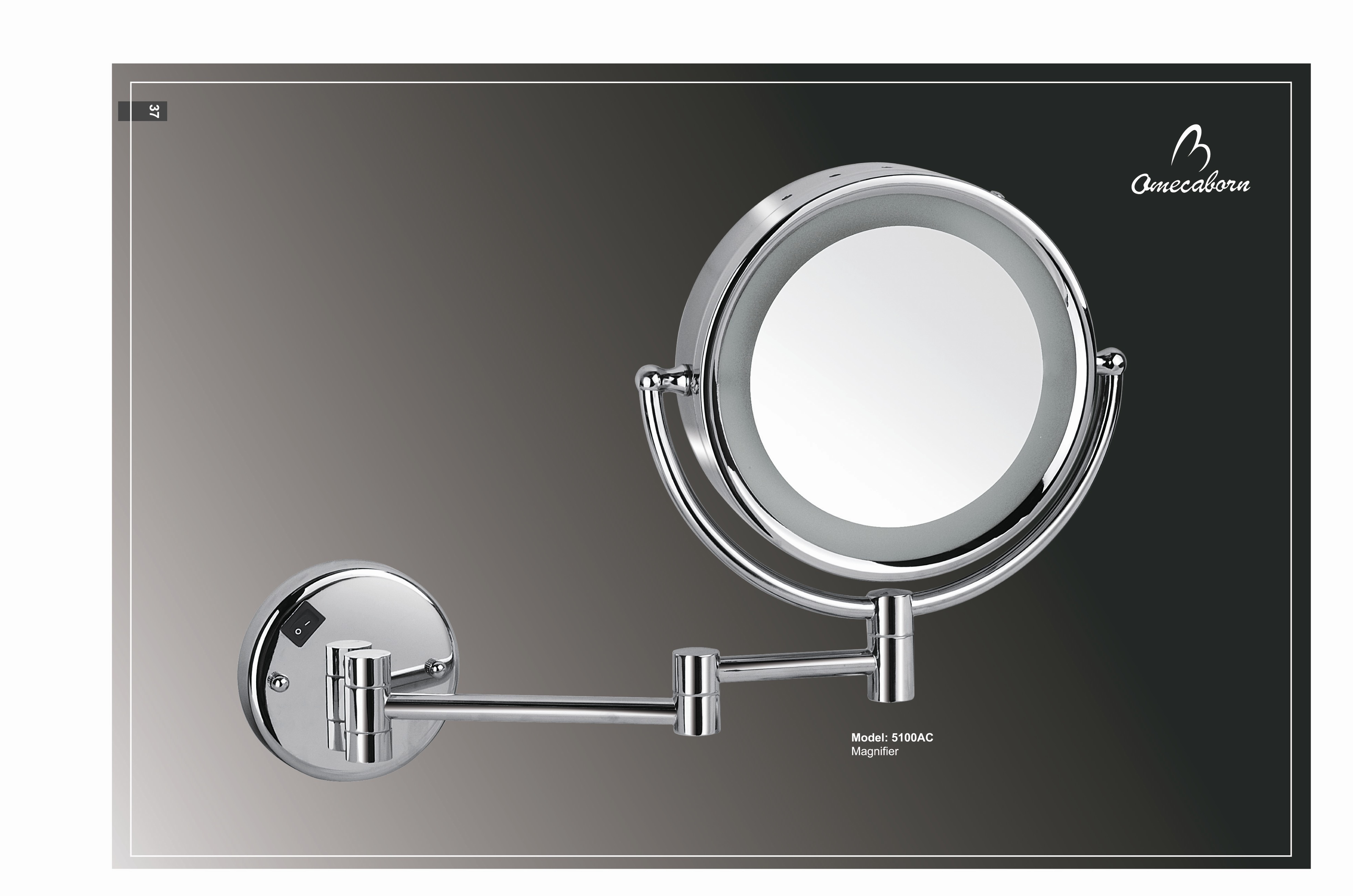 5100AG-зеркало косметическое с подсветкой двухстороннее (1Х/3Х диметр21,5см)