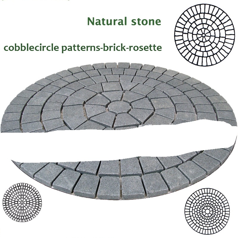 Natural Stone cobblecircle patterns-brick-rosette
