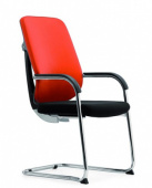 Кресло для переговоров - DU-002C+P/PU , TANDEL ,  МЕТАЛЛ+КОЖЗАМ  ,   стиль
