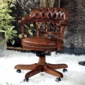 Кресло рабочее - Articolo-1114 , STILOFFICE ,  Дерево/кожа  ,   стиль